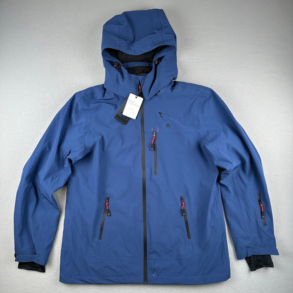 Apricoat Adventure Jacket Women XL Navy Blue V2 Hooded Waterproof Shell NWT